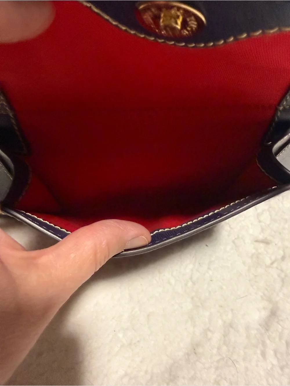 Dooney & Bourke Marine Blue Leather Hobo Bag with Tassel